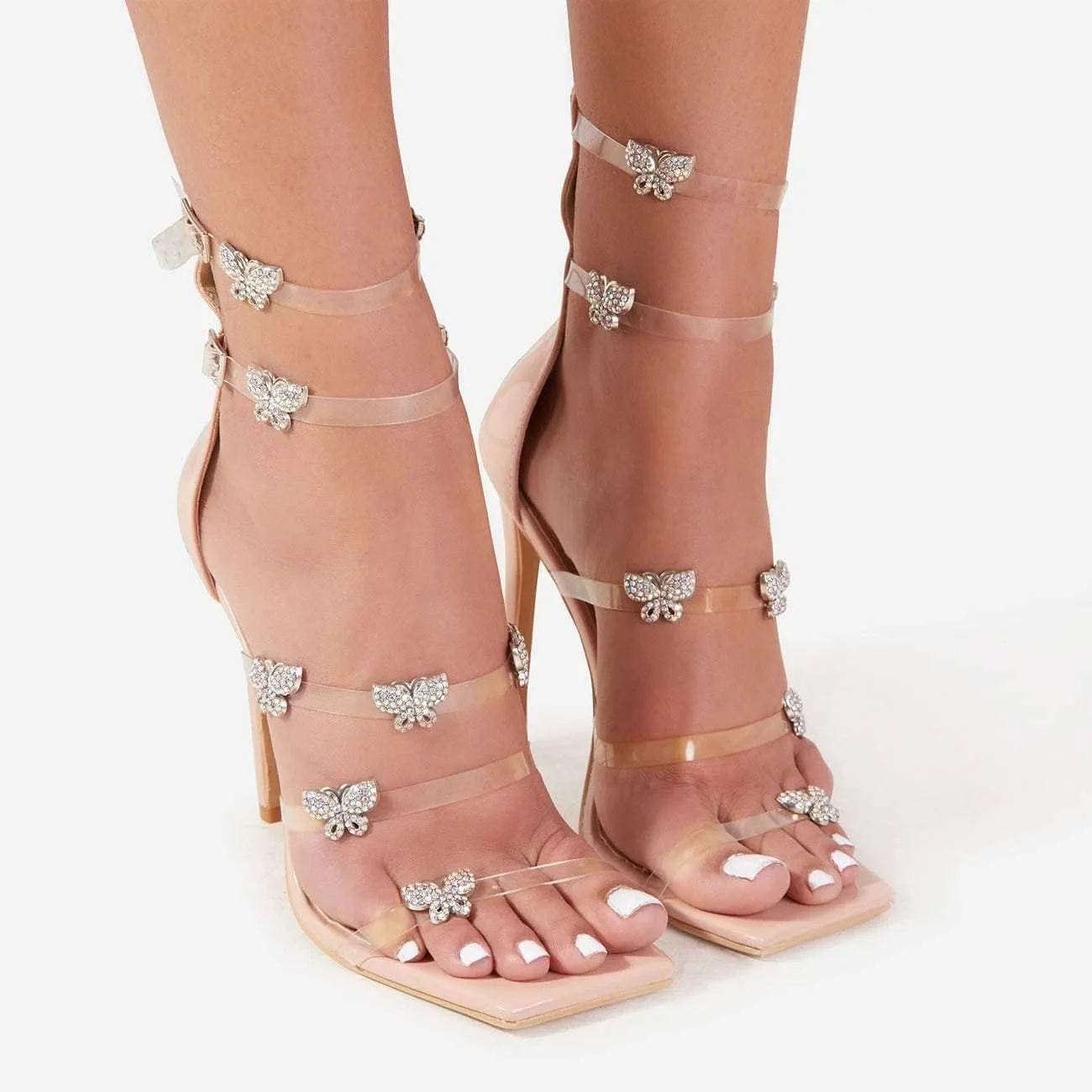 Women's Open Toe High Ankle Strap High Heels Stiletto Sandals