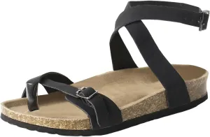Women's Orthopedic Sandals Summer Adjustable Ankle Strap T-Strap Casual Thong Sandals With Arch Support Sandal for Women Low Heel Summer Walking Shoes Flat Samdals Daily Wear Sandal