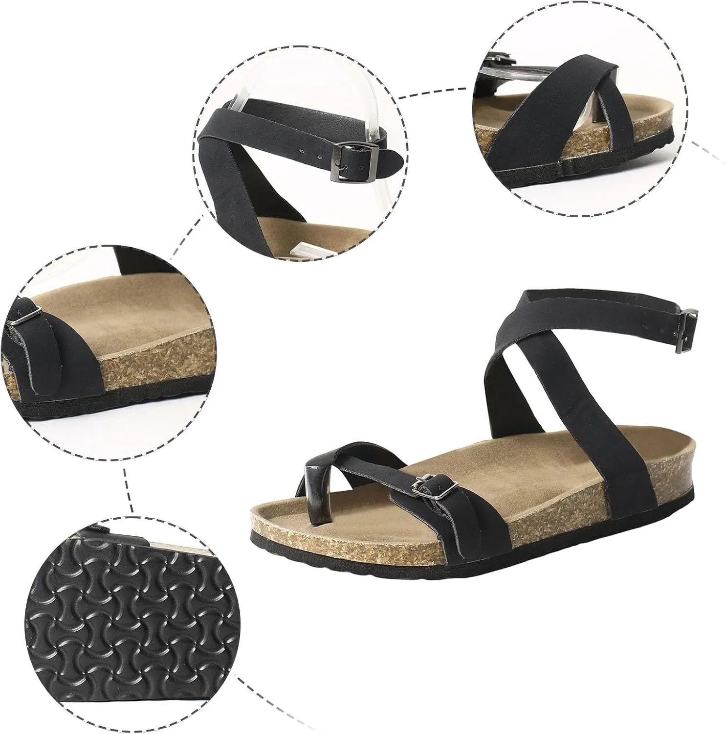 Women's Orthopedic Sandals Summer Adjustable Ankle Strap T-Strap Casual Thong Sandals With Arch Support Sandal for Women Low Heel Summer Walking Shoes Flat Samdals Daily Wear Sandal