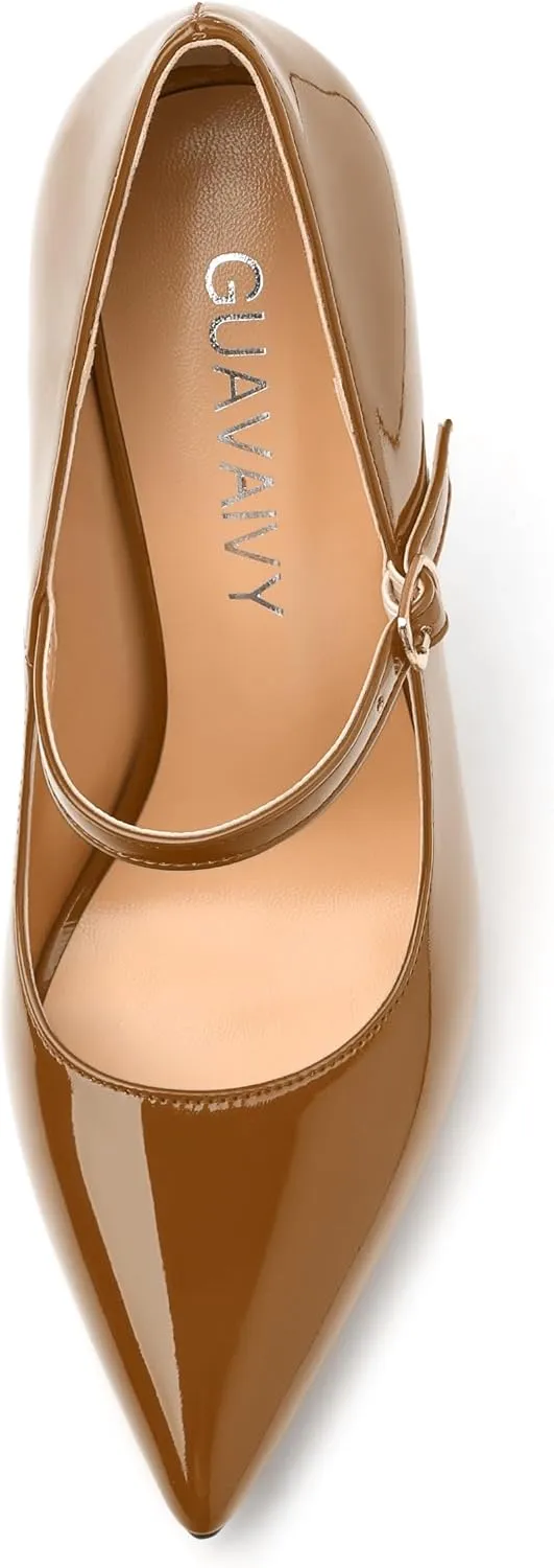 Women's Pumps, Buckle Backstrap High Heels, Pointed Toe Fashion Stiletto Heel Shoes for Wedding Daily Working