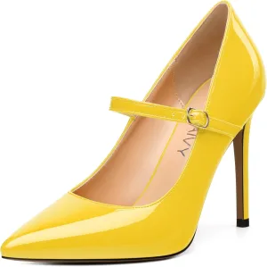 Women's Pumps, Buckle Backstrap High Heels, Pointed Toe Fashion Stiletto Heel Shoes for Wedding Daily Working