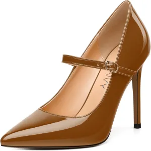 Women's Pumps, Buckle Backstrap High Heels, Pointed Toe Fashion Stiletto Heel Shoes for Wedding Daily Working