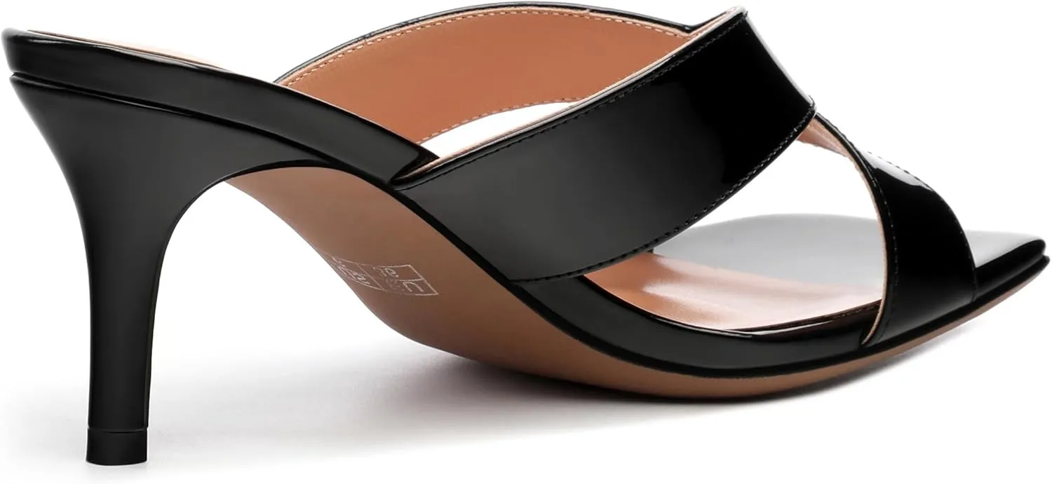 Womens Sandals, Open Square Toe Stiletto High Heels, Fashion Solid Patent Heeled Sandals