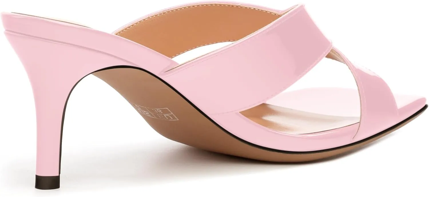 Womens Sandals, Open Square Toe Stiletto High Heels, Fashion Solid Patent Heeled Sandals