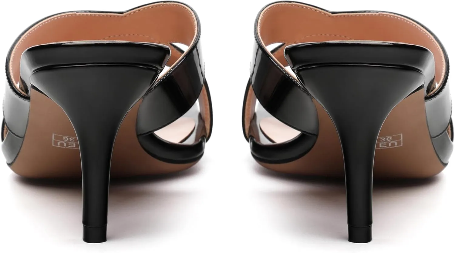 Womens Sandals, Open Square Toe Stiletto High Heels, Fashion Solid Patent Heeled Sandals