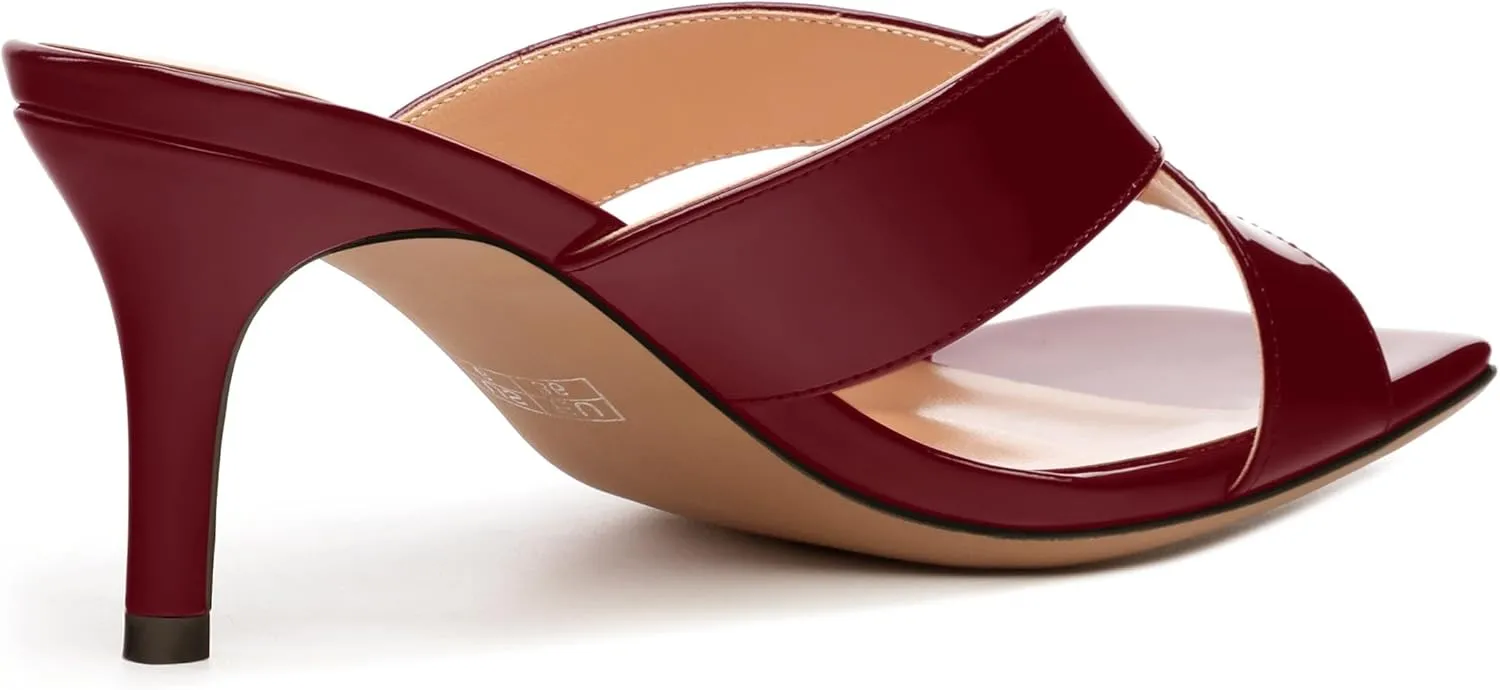 Womens Sandals, Open Square Toe Stiletto High Heels, Fashion Solid Patent Heeled Sandals