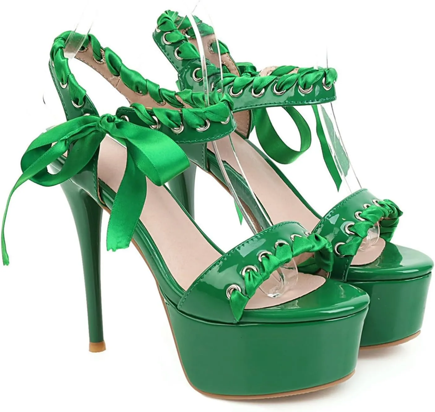 Women's Stiletto Platform High Heels Ankle Strap Open Toe Dress Sexy Sandals