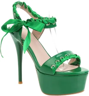Women's Stiletto Platform High Heels Ankle Strap Open Toe Dress Sexy Sandals