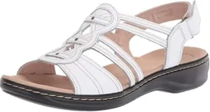 Womens Wedge Sandals Comfort Leather Walking Orthopedic Sandals, Casual Slip on Summer Shoes with Arch Support Open Toe Ankle Strap Walking Sandal All Day Comfort