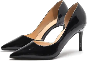 YooPrettyz Women Go to Pumps DOrsay High Heels Patent Leather Pointed Toe Stiletto Dress Wedding Party Shoes