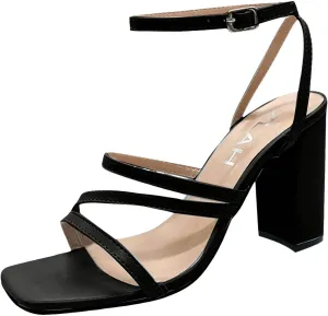 ZSpzx Block Heel Sandals for Women 2025 Comfort Dressy Women's Heels Chunky Block Strappy Square Open Toe Ankle Heeled Sandal Slides Slip On Dressy Sexy Fashion Comfort Wedding Party Dress Shoes
